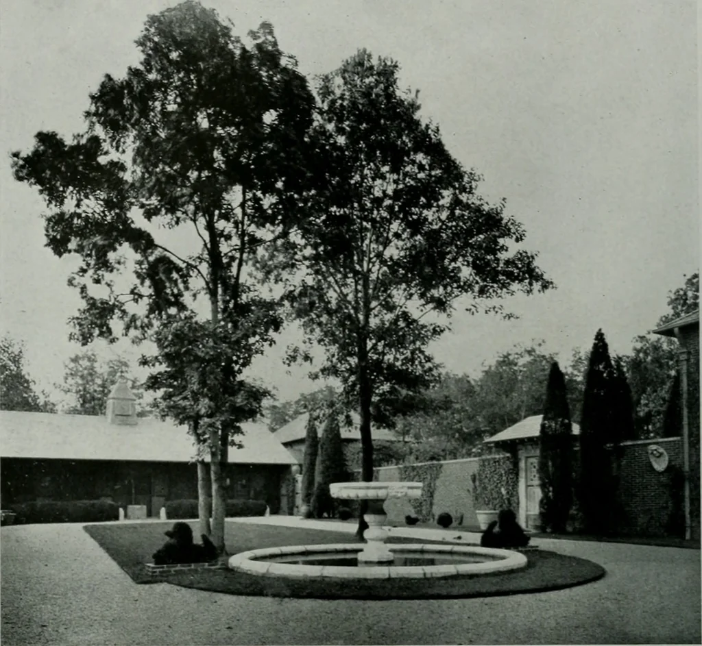 An illustration from American country houses of to-day; an illustrated account of some excellent houses built and gardens planted during the last few years, showing unmistakable influence of the modern trend in ideals architectural, 1915, leaf 223