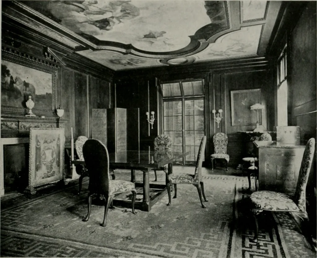 An illustration from American country houses of to-day; an illustrated account of some excellent houses built and gardens planted during the last few years, showing unmistakable influence of the modern trend in ideals architectural, 1915, leaf 228