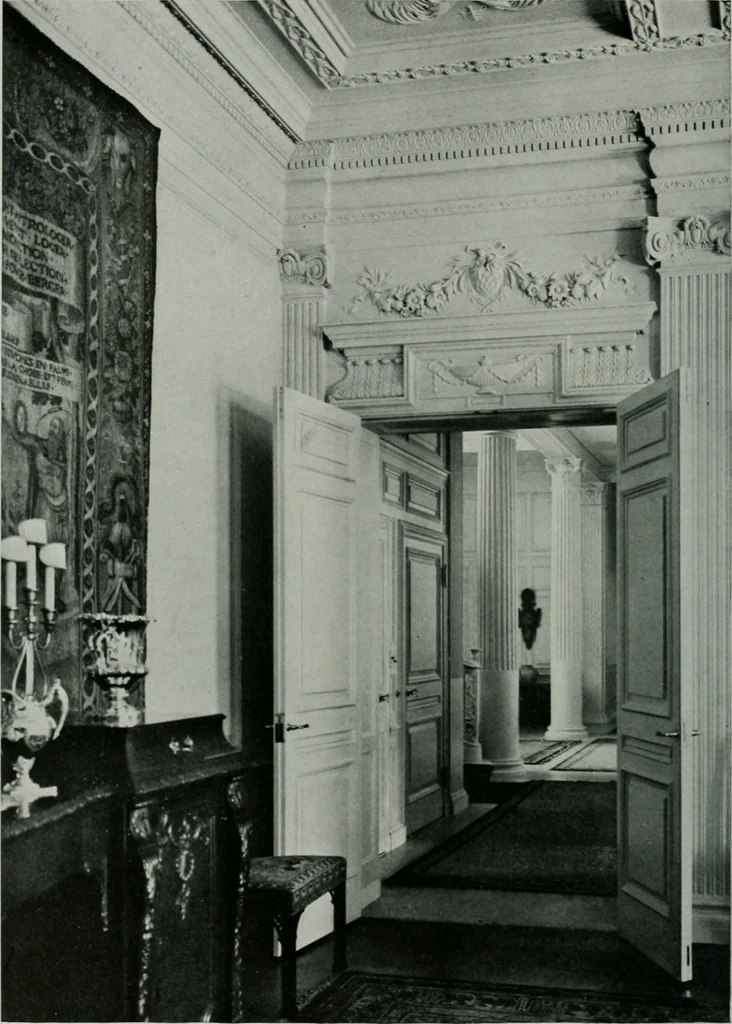 An illustration from American country houses of to-day; an illustrated account of some excellent houses built and gardens planted during the last few years, showing unmistakable influence of the modern trend in ideals architectural, 1915, leaf 235