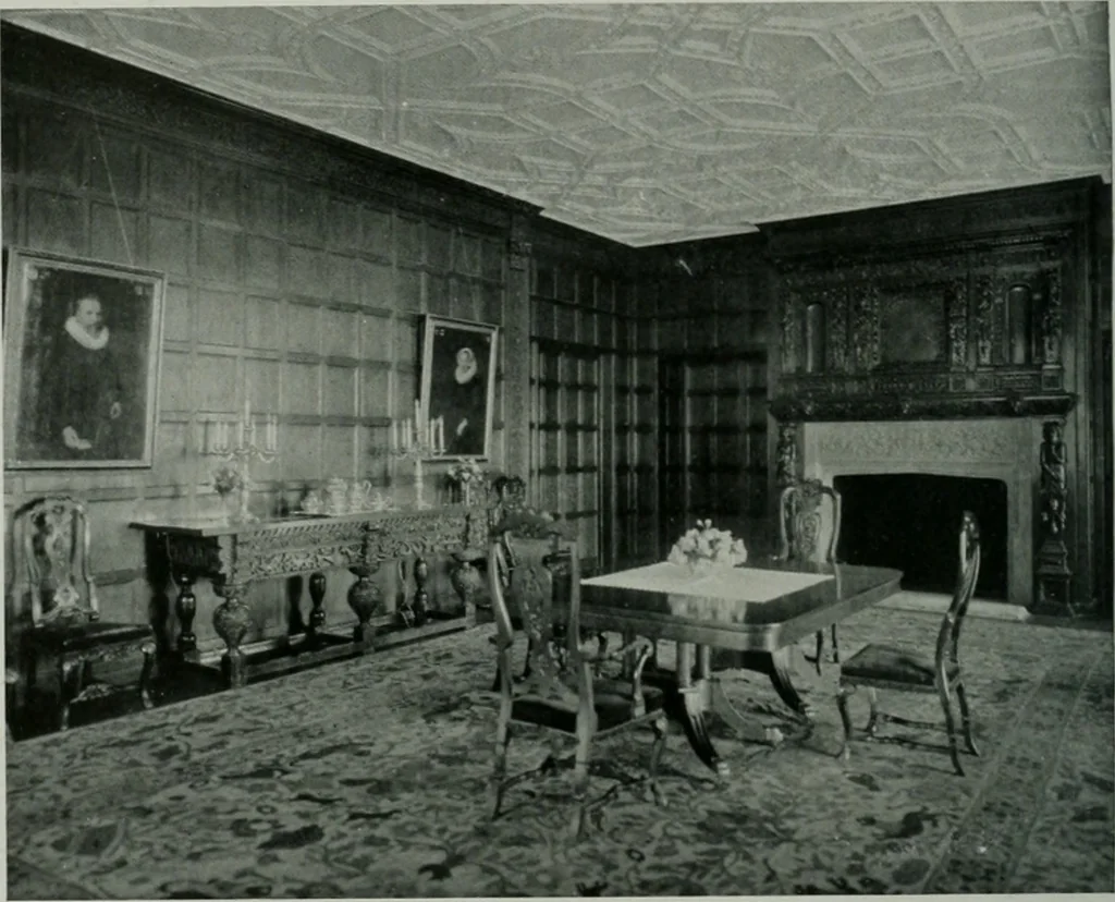 An illustration from American country houses of to-day; an illustrated account of some excellent houses built and gardens planted during the last few years, showing unmistakable influence of the modern trend in ideals architectural, 1915, leaf 247