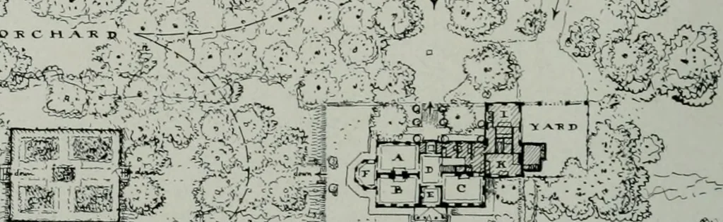 An illustration from American country houses of to-day; an illustrated account of some excellent houses built and gardens planted during the last few years, showing unmistakable influence of the modern trend in ideals architectural, 1915, leaf 267