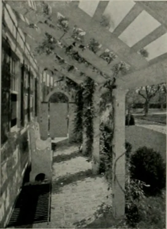An illustration from American country houses of to-day; an illustrated account of some excellent houses built and gardens planted during the last few years, showing unmistakable influence of the modern trend in ideals architectural, 1915, leaf 270