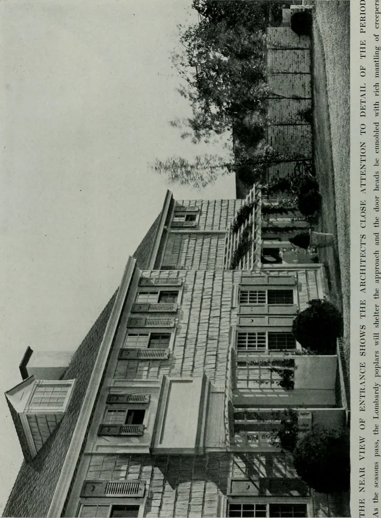 An illustration from American country houses of to-day; an illustrated account of some excellent houses built and gardens planted during the last few years, showing unmistakable influence of the modern trend in ideals architectural, 1915, leaf 271