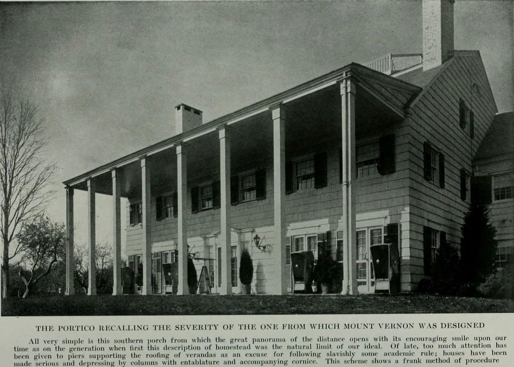 An illustration from American country houses of to-day; an illustrated account of some excellent houses built and gardens planted during the last few years, showing unmistakable influence of the modern trend in ideals architectural, 1915, leaf 275