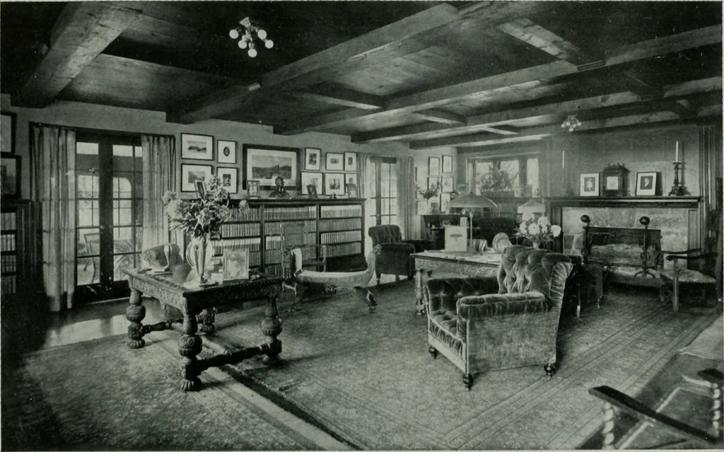 An illustration from American country houses of to-day; an illustrated account of some excellent houses built and gardens planted during the last few years, showing unmistakable influence of the modern trend in ideals architectural, 1915, leaf 313