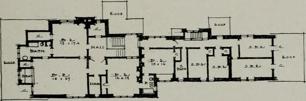 An illustration from American country houses of to-day; an illustrated account of some excellent houses built and gardens planted during the last few years, showing unmistakable influence of the modern trend in ideals architectural, 1915, leaf 314