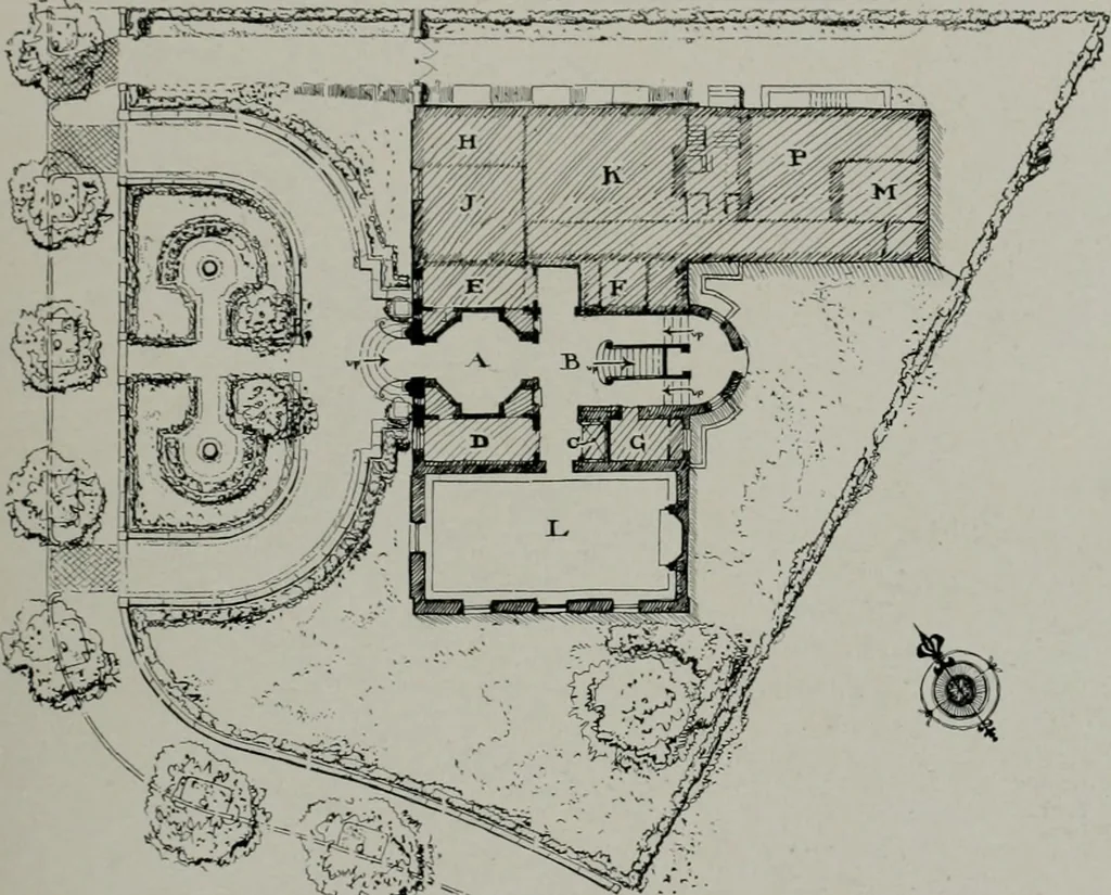 An illustration from American country houses of to-day; an illustrated account of some excellent houses built and gardens planted during the last few years, showing unmistakable influence of the modern trend in ideals architectural, 1915, leaf 332
