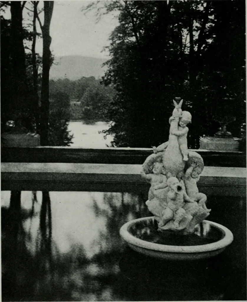 An illustration from American country houses of to-day; an illustrated account of some excellent houses built and gardens planted during the last few years, showing unmistakable influence of the modern trend in ideals architectural, 1915, leaf 357