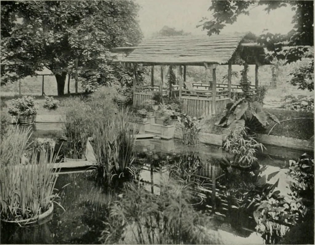 An illustration from American country houses of to-day; an illustrated account of some excellent houses built and gardens planted during the last few years, showing unmistakable influence of the modern trend in ideals architectural, 1915, leaf 360