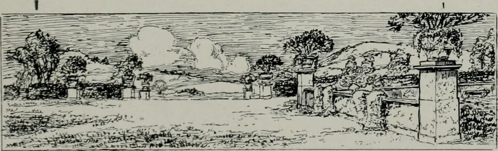 An illustration from American country houses of to-day; an illustrated account of some excellent houses built and gardens planted during the last few years, showing unmistakable influence of the modern trend in ideals architectural, 1915, leaf 362