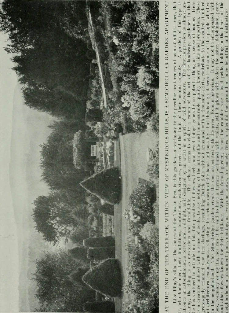 An illustration from American country houses of to-day; an illustrated account of some excellent houses built and gardens planted during the last few years, showing unmistakable influence of the modern trend in ideals architectural, 1915, leaf 367