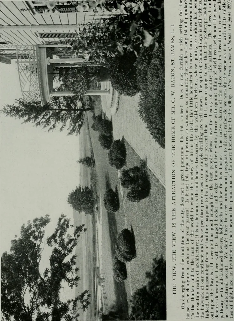 An illustration from American country houses of to-day; an illustrated account of some excellent houses built and gardens planted during the last few years, showing unmistakable influence of the modern trend in ideals architectural, 1915, leaf 391