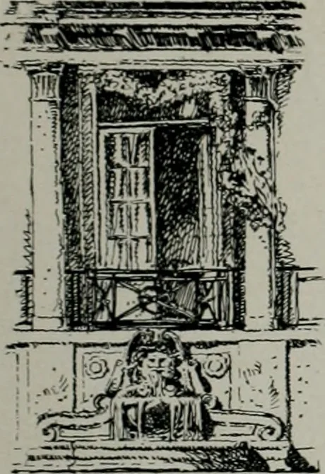 An illustration from American country houses of to-day; an illustrated account of some excellent houses built and gardens planted during the last few years, showing unmistakable influence of the modern trend in ideals architectural, 1915, leaf 400