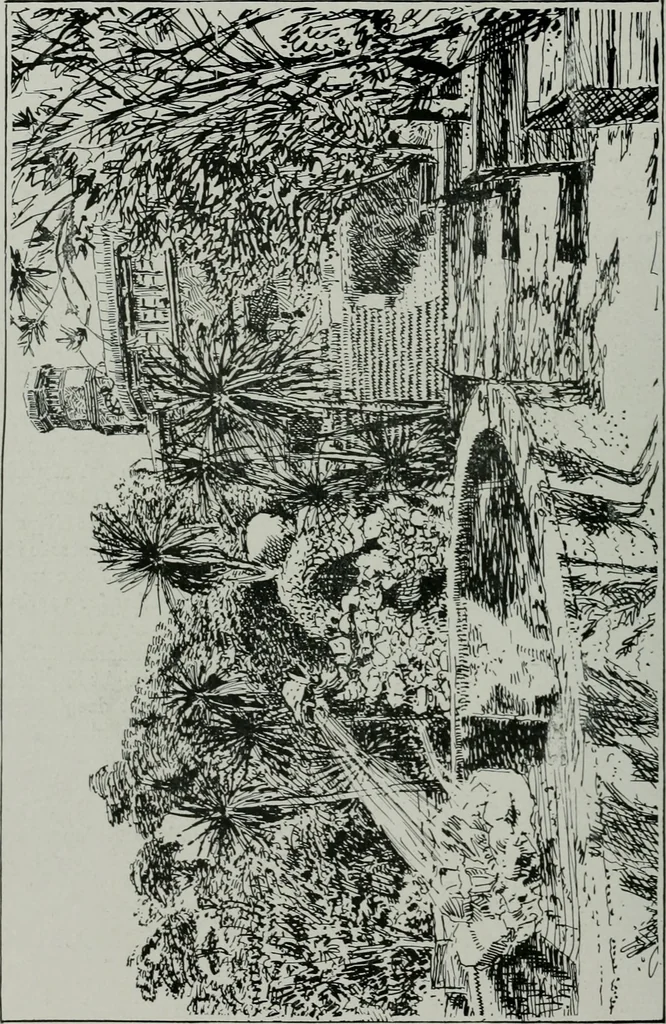 An illustration from American country houses of to-day; an illustrated account of some excellent houses built and gardens planted during the last few years, showing unmistakable influence of the modern trend in ideals architectural, 1915, leaf 405