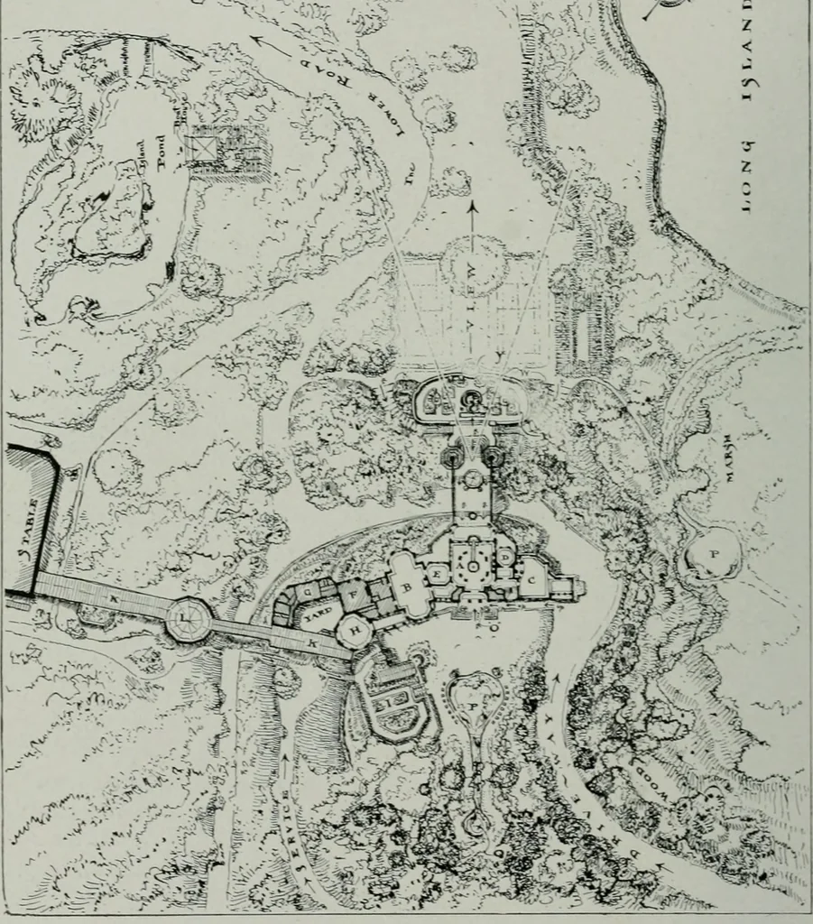 An illustration from American country houses of to-day; an illustrated account of some excellent houses built and gardens planted during the last few years, showing unmistakable influence of the modern trend in ideals architectural, 1915, leaf 407