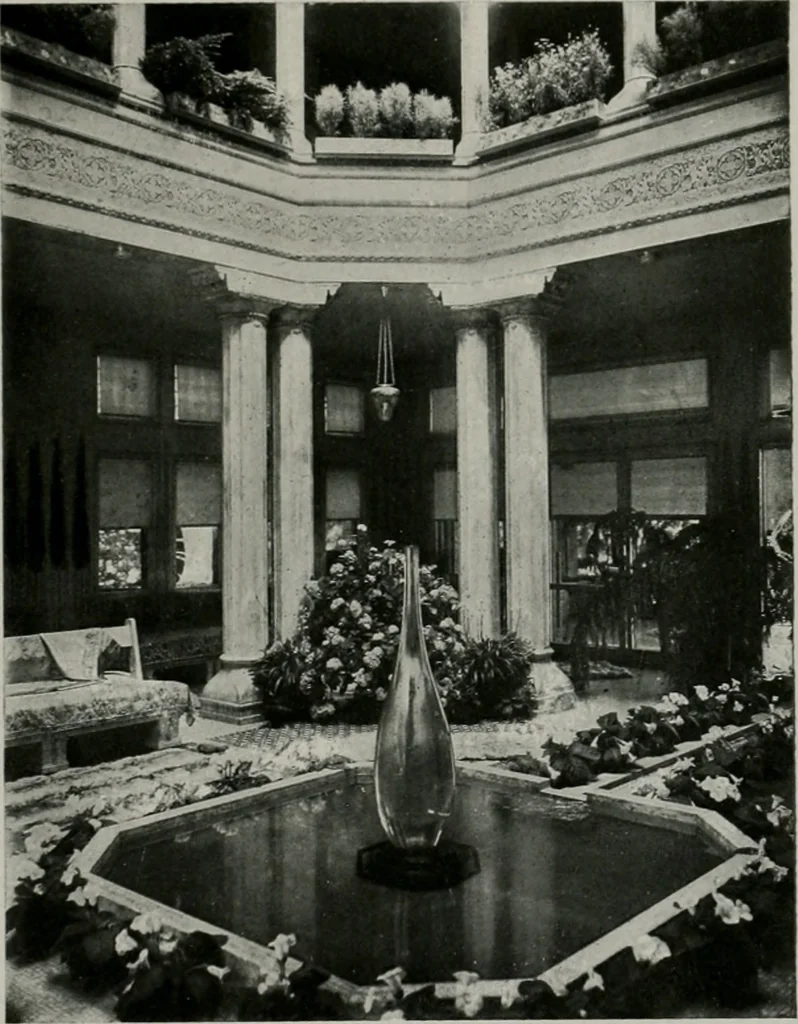 An illustration from American country houses of to-day; an illustrated account of some excellent houses built and gardens planted during the last few years, showing unmistakable influence of the modern trend in ideals architectural, 1915, leaf 414