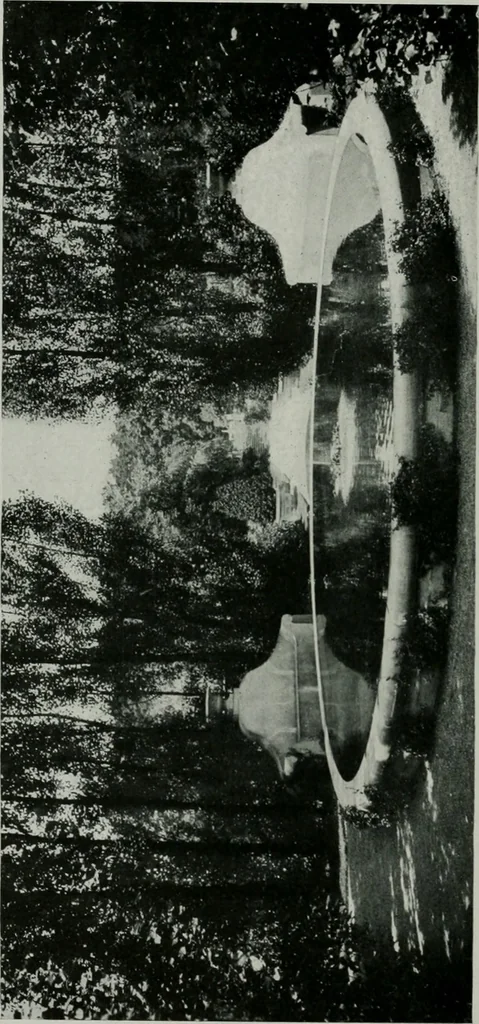 An illustration from American country houses of to-day; an illustrated account of some excellent houses built and gardens planted during the last few years, showing unmistakable influence of the modern trend in ideals architectural, 1915, leaf 417
