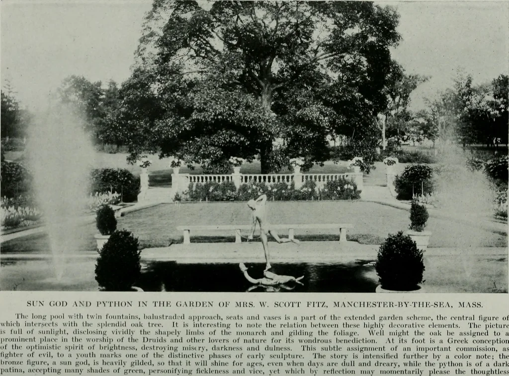 An illustration from American country houses of to-day; an illustrated account of some excellent houses built and gardens planted during the last few years, showing unmistakable influence of the modern trend in ideals architectural, 1915, leaf 419