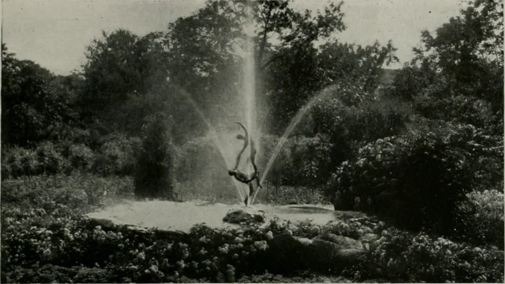 An illustration from American country houses of to-day; an illustrated account of some excellent houses built and gardens planted during the last few years, showing unmistakable influence of the modern trend in ideals architectural, 1915, leaf 420