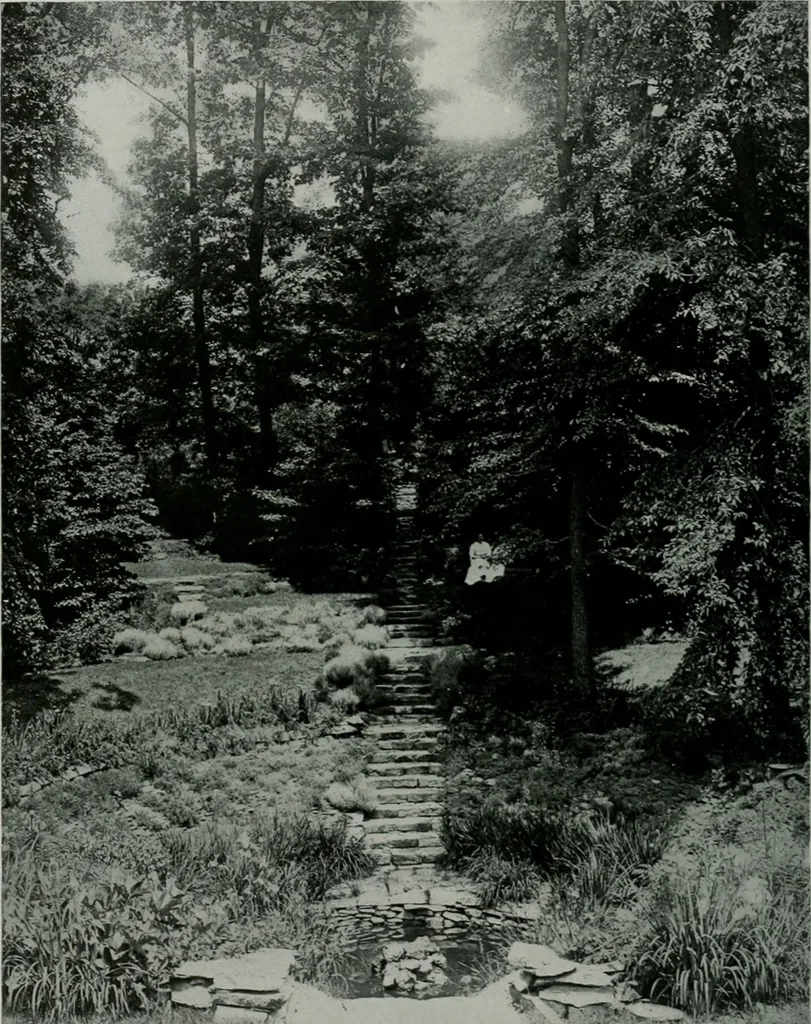 An illustration from American country houses of to-day; an illustrated account of some excellent houses built and gardens planted during the last few years, showing unmistakable influence of the modern trend in ideals architectural, 1915, leaf 427
