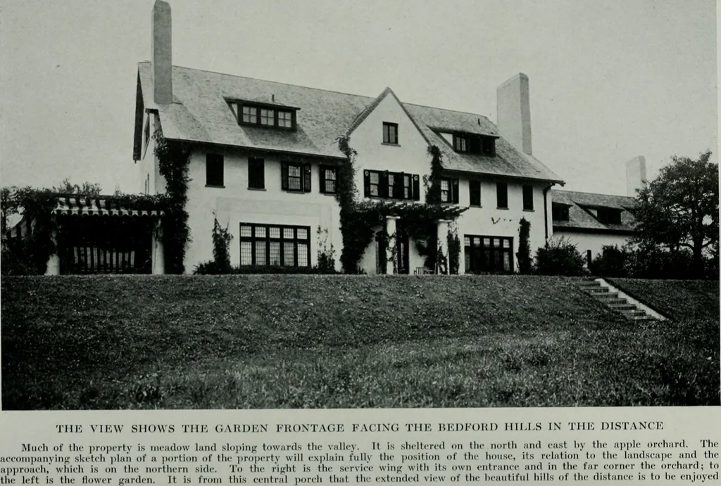 An illustration from American country houses of to-day; an illustrated account of some excellent houses built and gardens planted during the last few years, showing unmistakable influence of the modern trend in ideals architectural, 1915, leaf 43