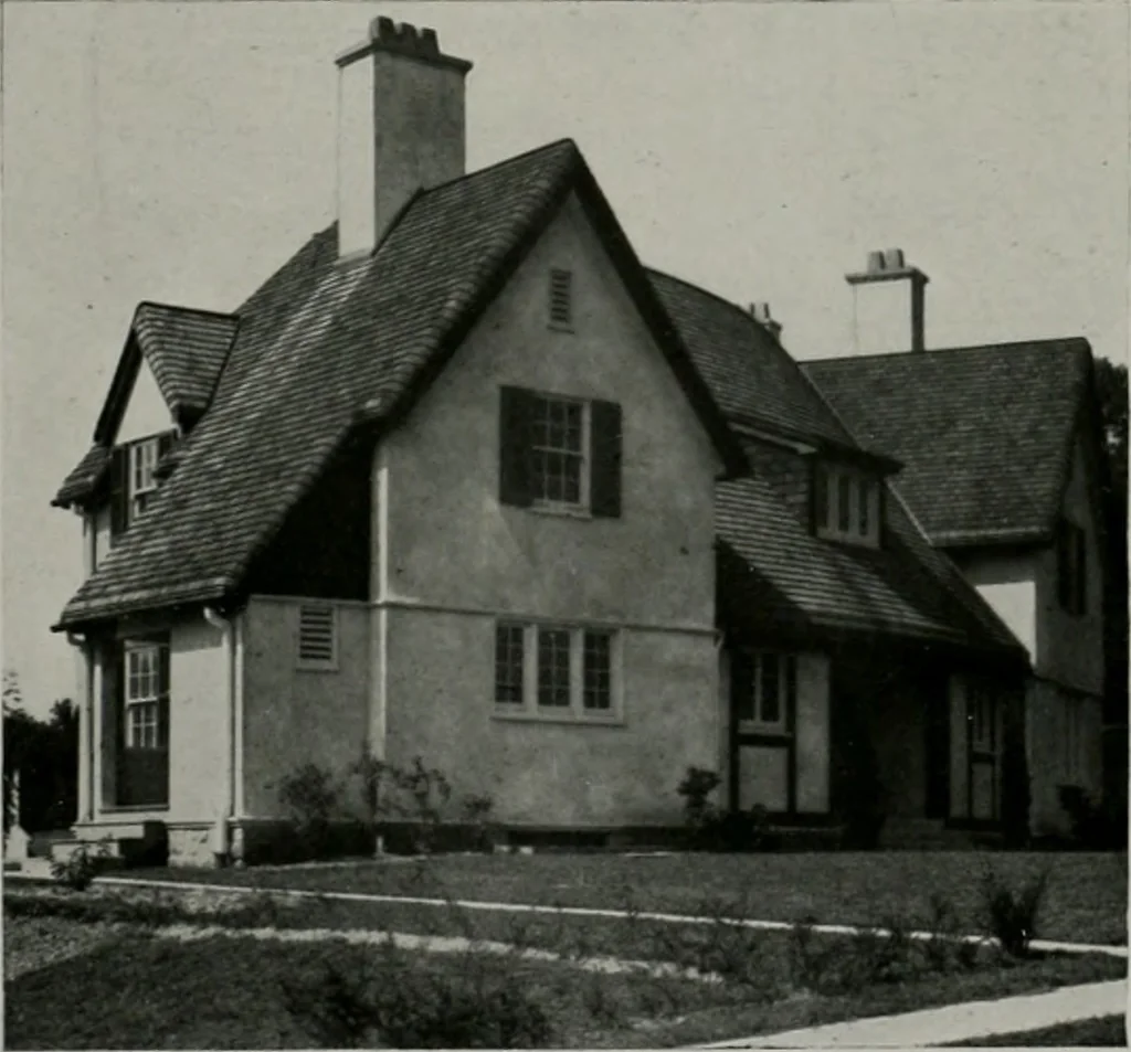An illustration from American country houses of to-day; an illustrated account of some excellent houses built and gardens planted during the last few years, showing unmistakable influence of the modern trend in ideals architectural, 1915, leaf 442