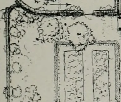 An illustration from American country houses of to-day; an illustrated account of some excellent houses built and gardens planted during the last few years, showing unmistakable influence of the modern trend in ideals architectural, 1915, leaf 46