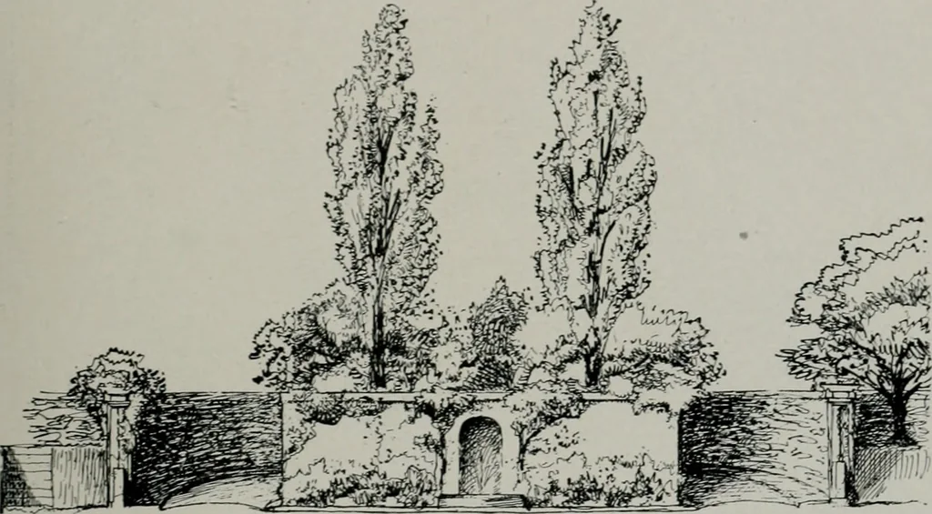 An illustration from American country houses of to-day; an illustrated account of some excellent houses built and gardens planted during the last few years, showing unmistakable influence of the modern trend in ideals architectural, 1915, leaf 48