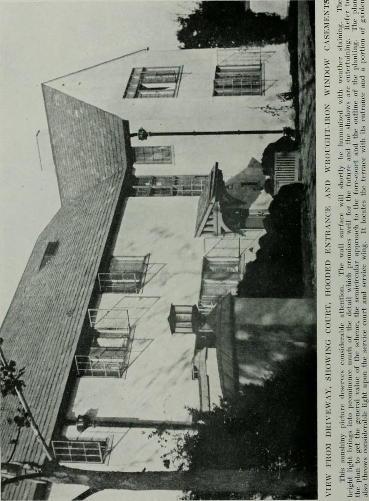 An illustration from American country houses of to-day; an illustrated account of some excellent houses built and gardens planted during the last few years, showing unmistakable influence of the modern trend in ideals architectural, 1915, leaf 49