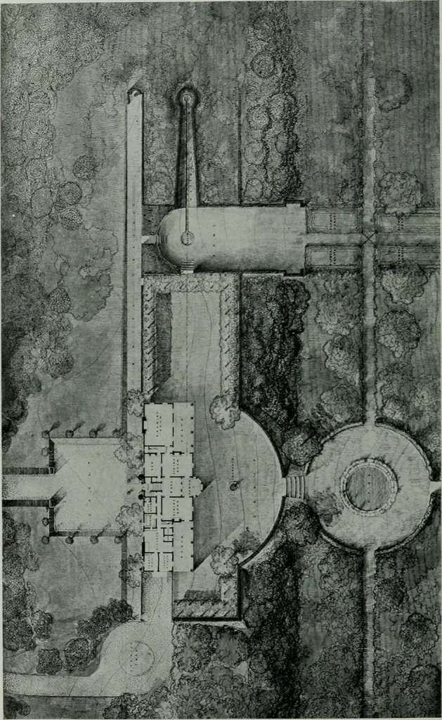 An illustration from American country houses of to-day; an illustrated account of some excellent houses built and gardens planted during the last few years, showing unmistakable influence of the modern trend in ideals architectural, 1915, leaf 65