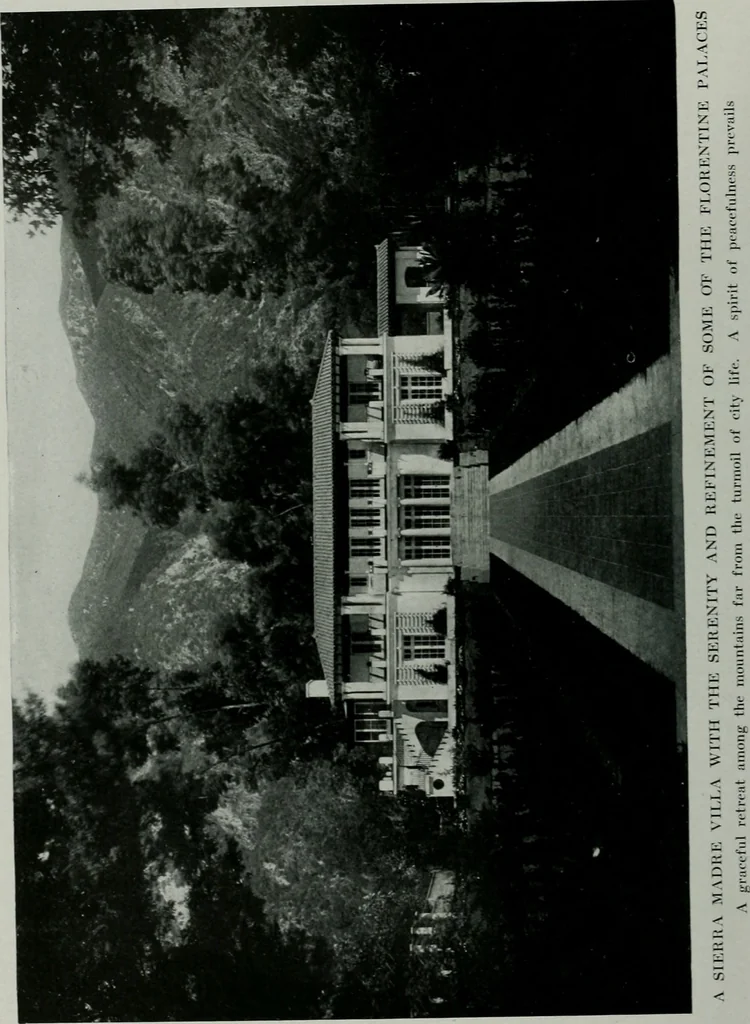 An illustration from American country houses of to-day; an illustrated account of some excellent houses built and gardens planted during the last few years, showing unmistakable influence of the modern trend in ideals architectural, 1915, leaf 79