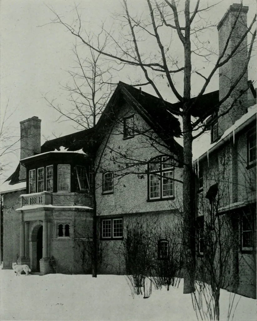 An illustration from American country houses of to-day; an illustrated account of some excellent houses built and gardens planted during the last few years, showing unmistakable influence of the modern trend in ideals architectural, 1915, leaf 89