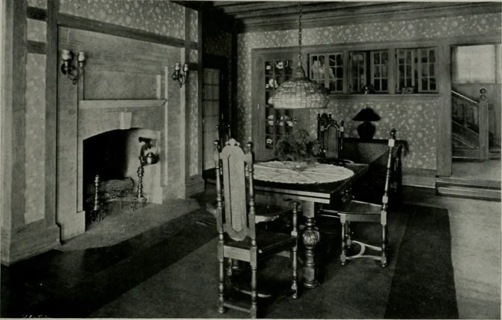 An illustration from American country houses of to-day; an illustrated account of some excellent houses built and gardens planted during the last few years, showing unmistakable influence of the modern trend in ideals architectural, 1915, leaf 92