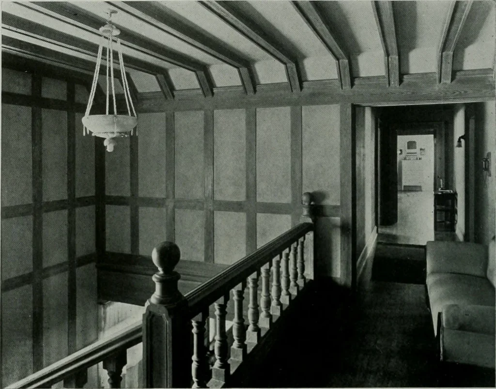 An illustration from American country houses of to-day; an illustrated account of some excellent houses built and gardens planted during the last few years, showing unmistakable influence of the modern trend in ideals architectural, 1915, leaf 93
