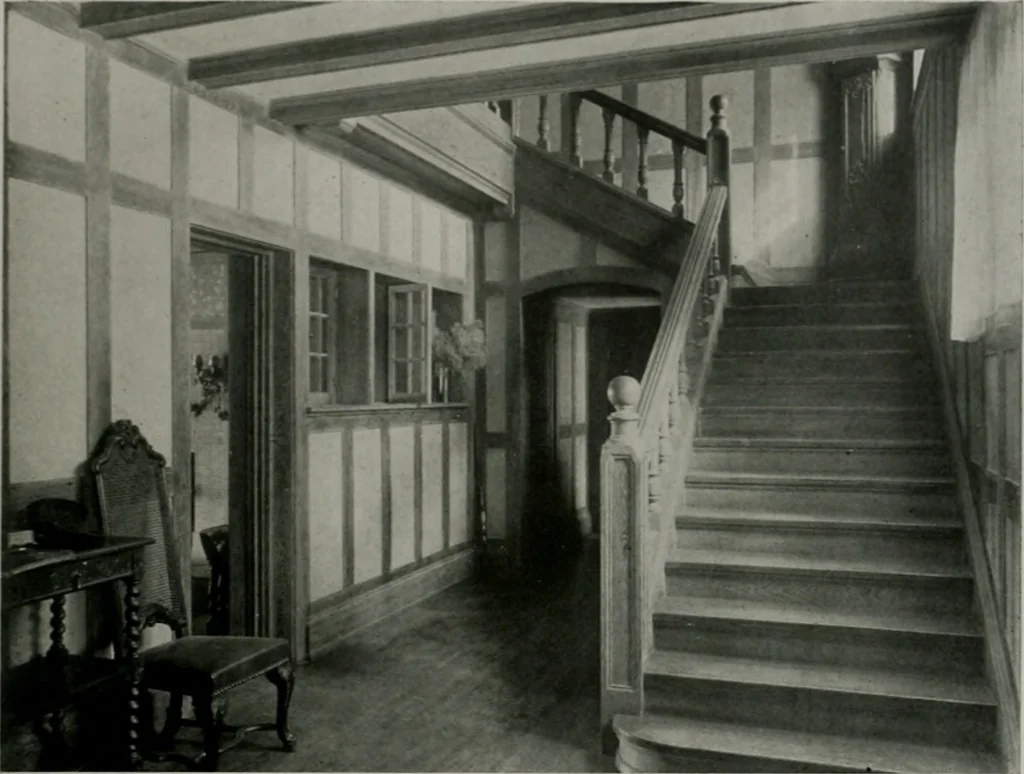 An illustration from American country houses of to-day; an illustrated account of some excellent houses built and gardens planted during the last few years, showing unmistakable influence of the modern trend in ideals architectural, 1915, leaf 94