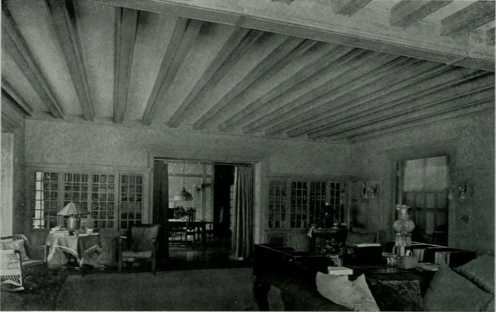 An illustration from American country houses of to-day; an illustrated account of some excellent houses built and gardens planted during the last few years, showing unmistakable influence of the modern trend in ideals architectural, 1915, leaf 95