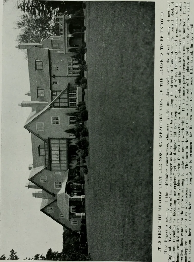 An illustration from American country houses of to-day; an illustrated account of some excellent houses built and gardens planted during the last few years, showing unmistakable influence of the modern trend in ideals architectural, 1915, leaf 97