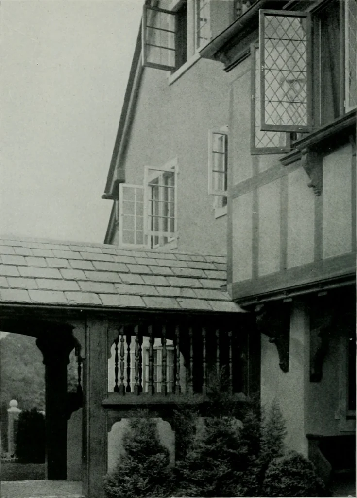 An illustration from American country houses of to-day; an illustrated account of some excellent houses built and gardens planted during the last few years, showing unmistakable influence of the modern trend in ideals architectural, 1915, leaf 99