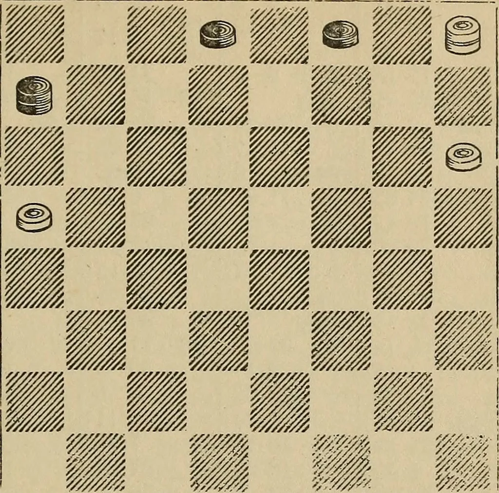 An illustration from The American draught player; or, The theory and practice of the scientific game of checkers;, 1880, leaf 134