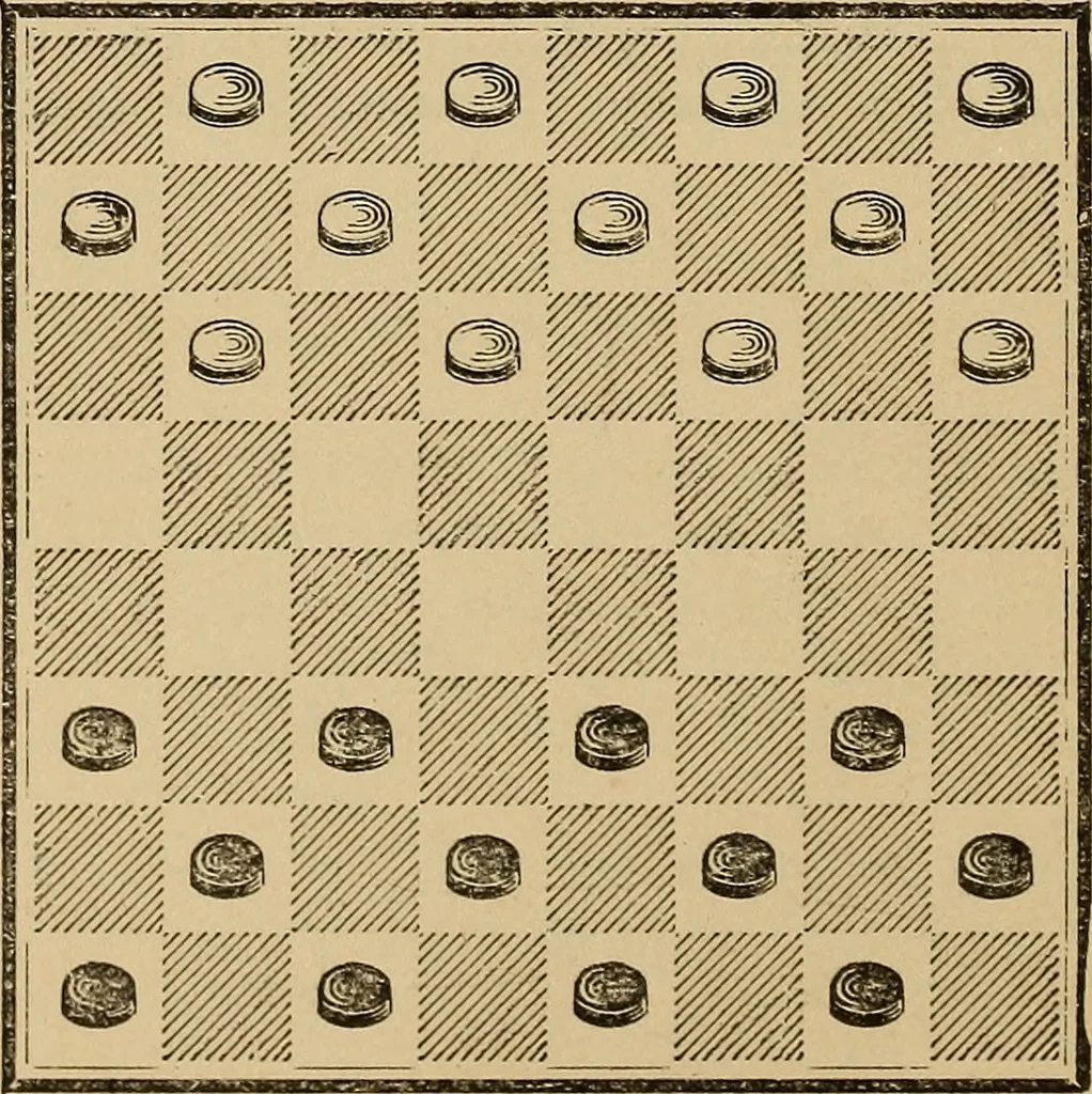 An illustration from The American draught player; or, The theory and practice of the scientific game of checkers;, 1880, leaf 19