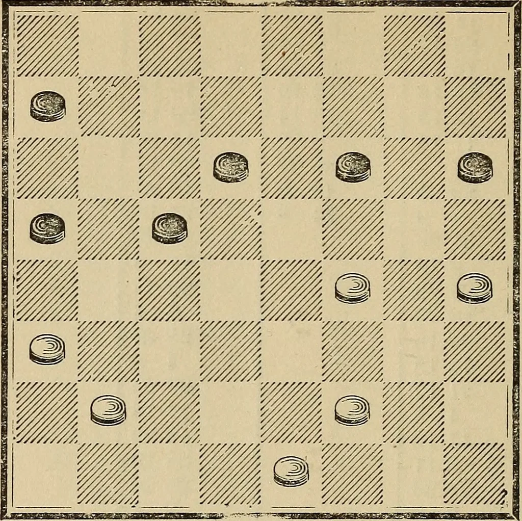 An illustration from The American draught player; or, The theory and practice of the scientific game of checkers;, 1880, leaf 237