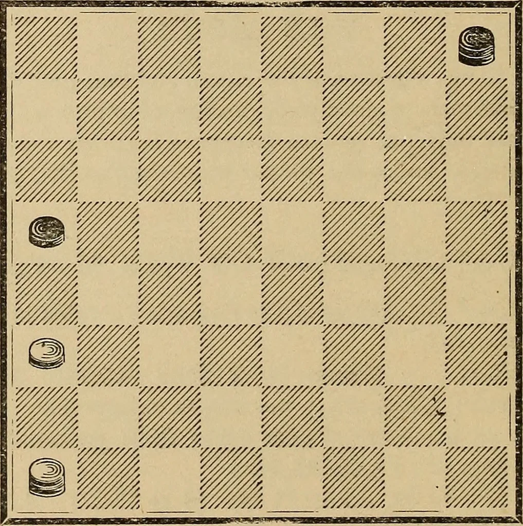 An illustration from The American draught player; or, The theory and practice of the scientific game of checkers;, 1880, leaf 25