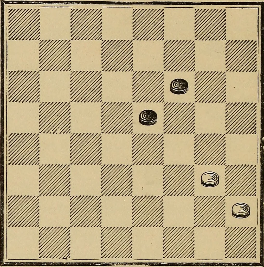 An illustration from The American draught player; or, The theory and practice of the scientific game of checkers;, 1880, leaf 27