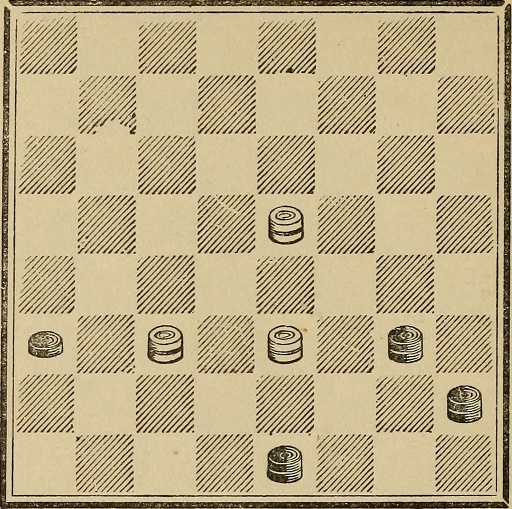 An illustration from The American draught player; or, The theory and practice of the scientific game of checkers;, 1880, leaf 279