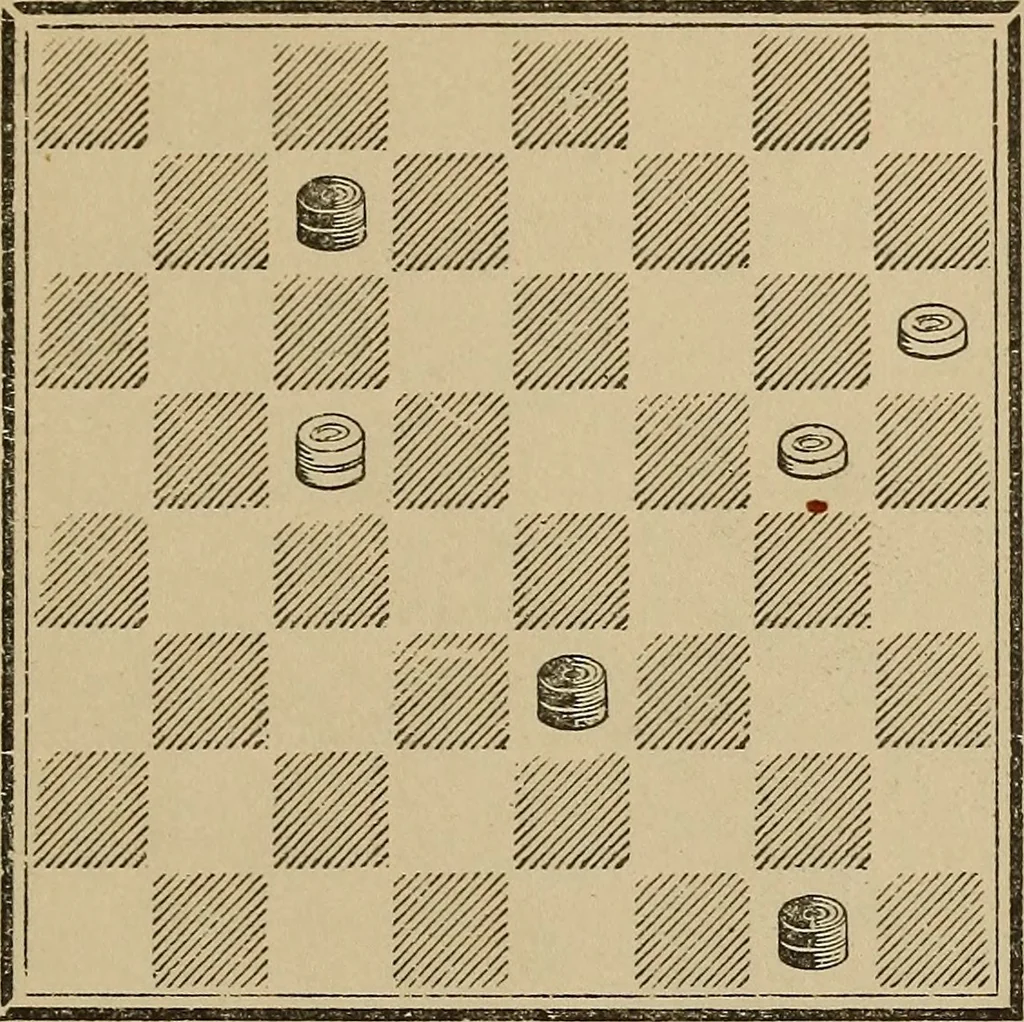 An illustration from The American draught player; or, The theory and practice of the scientific game of checkers;, 1880, leaf 280