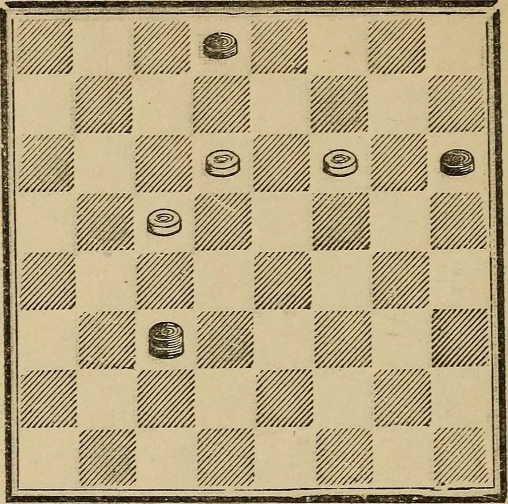 An illustration from The American draught player; or, The theory and practice of the scientific game of checkers;, 1880, leaf 281
