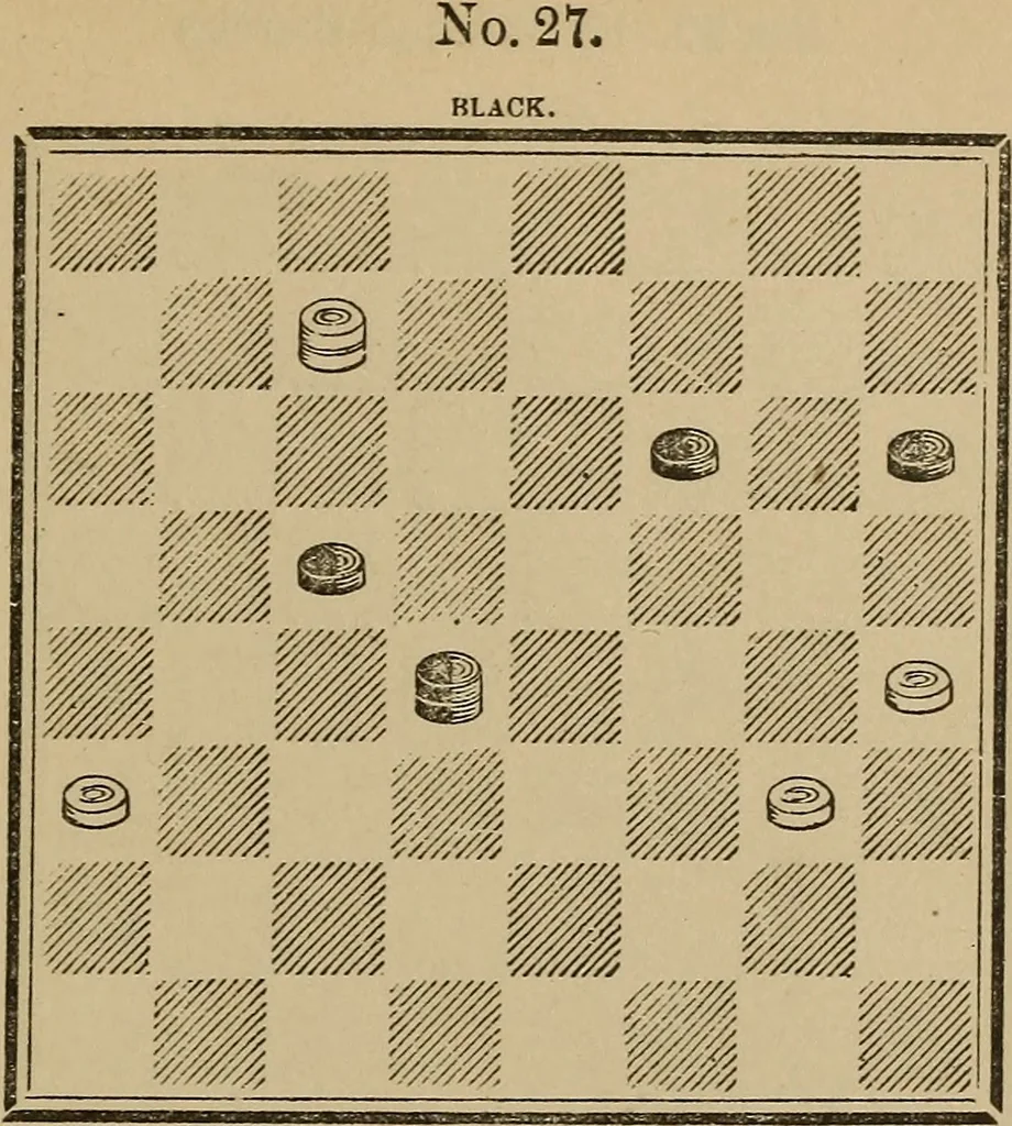 An illustration from The American draught player; or, The theory and practice of the scientific game of checkers;, 1880, leaf 288