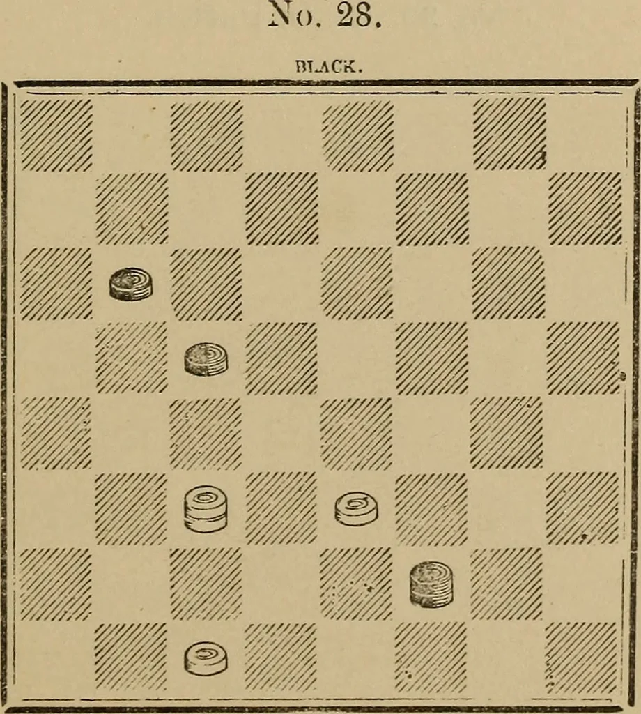 An illustration from The American draught player; or, The theory and practice of the scientific game of checkers;, 1880, leaf 288