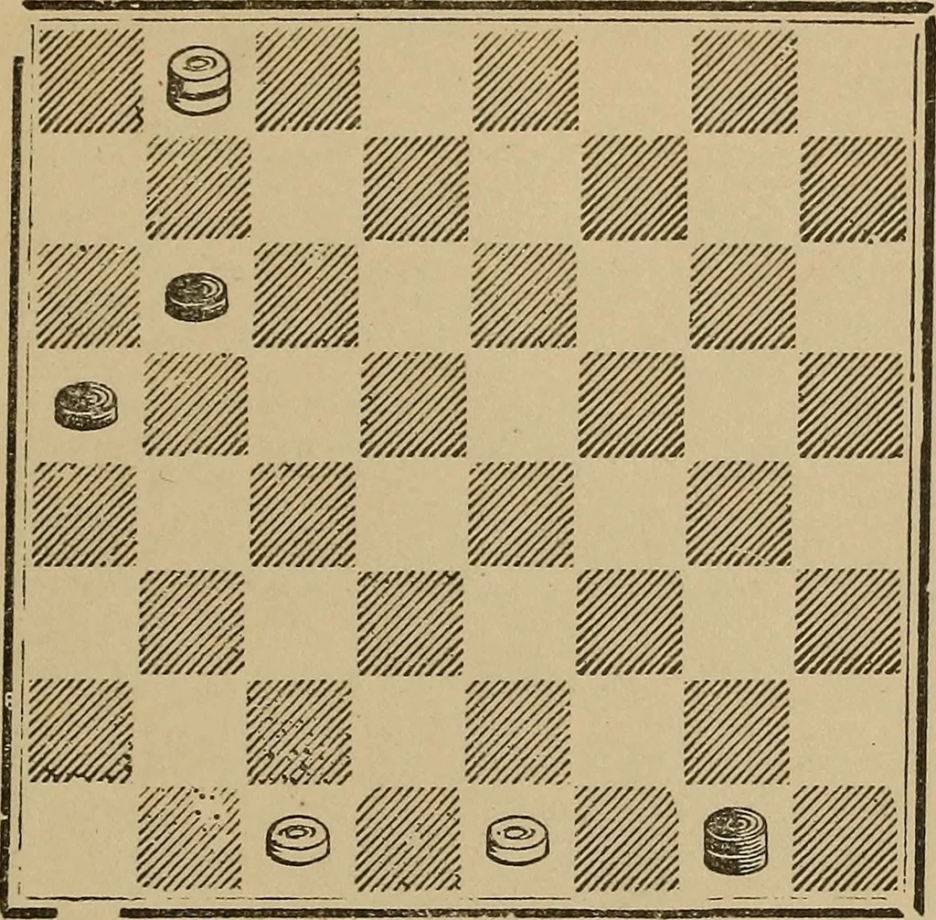 An illustration from The American draught player; or, The theory and practice of the scientific game of checkers;, 1880, leaf 304