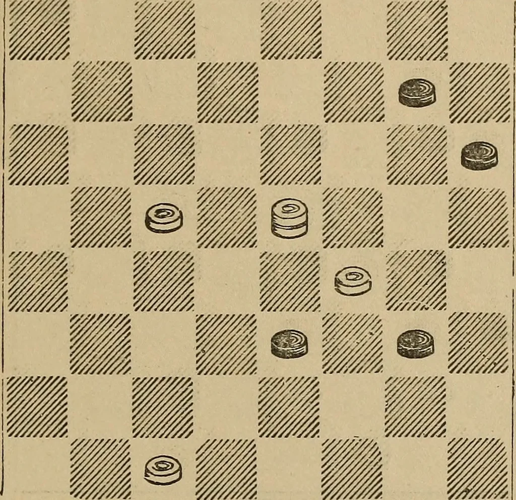 An illustration from The American draught player; or, The theory and practice of the scientific game of checkers;, 1880, leaf 306